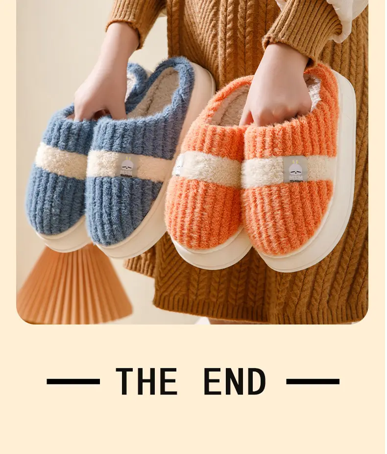 Bug Rabbit Platform Cotton Slippers Women's Winter Home Plush Warm Home Indoor Couple's Winter Men's Slippers — feature 10