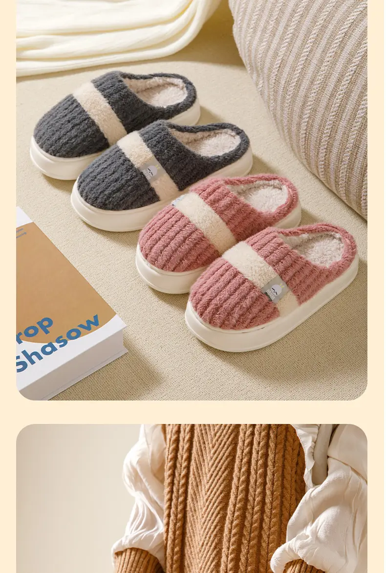 Bug Rabbit Platform Cotton Slippers Women's Winter Home Plush Warm Home Indoor Couple's Winter Men's Slippers — feature 9