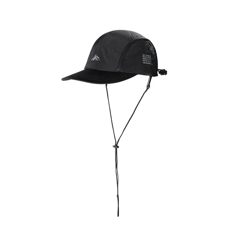 Brown Drawstring Baseball Cap with Logo Embroidery — feature 11