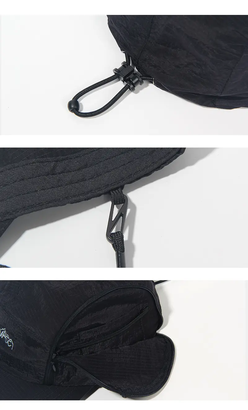 Brown Drawstring Baseball Cap with Logo Embroidery — feature 13