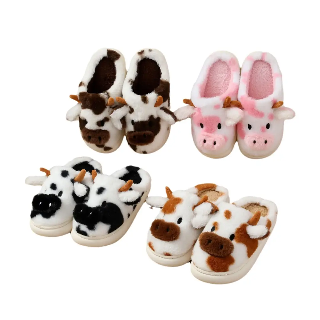 Cross-Border Hot-Selling Cixi Men's and Women's Couple's Outdoor and Home Plush Slippers, Cotton Slippers for Autumn and Winter, Support Small Order Customization