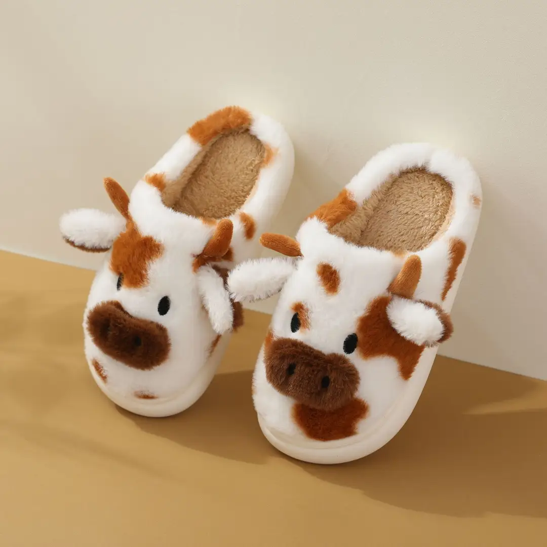 Cross-Border Hot-Selling Cixi Men's and Women's Couple's Outdoor and Home Plush Slippers, Cotton Slippers for Autumn and Winter, Support Small Order Customization
