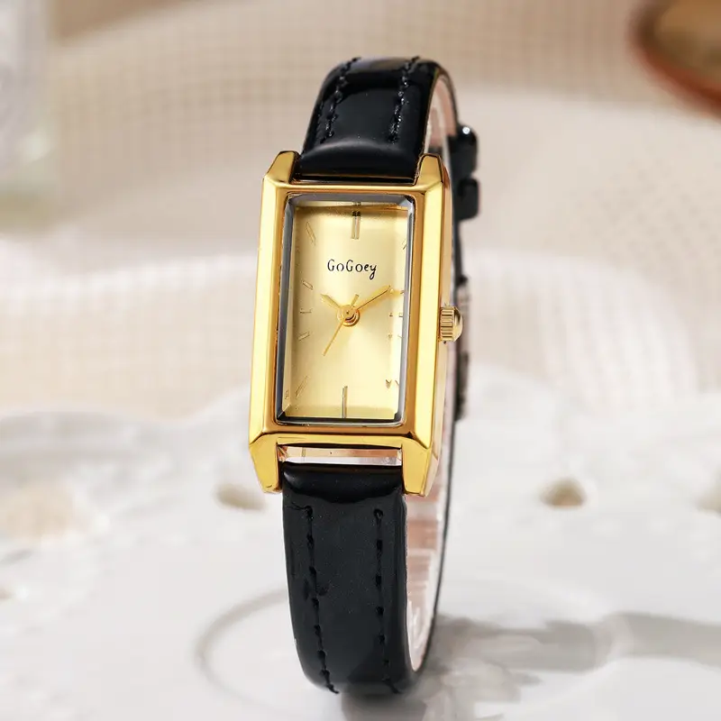Cross-border Wholesale Explosions Golden Rectangular Women's Watch Women's Korean Style Student High-value Women's Belt Watch