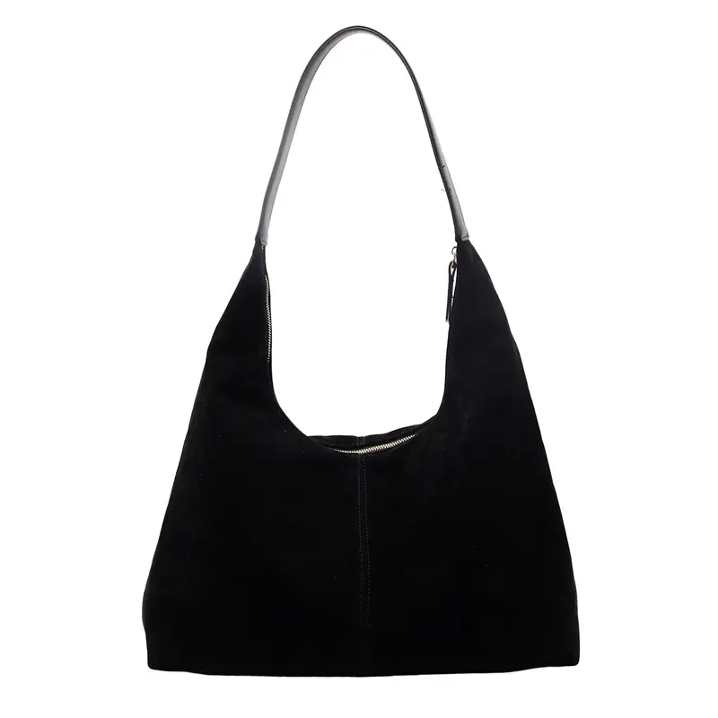 Women's Suede Shoulder Bag Brown Large Capacity - Image 8