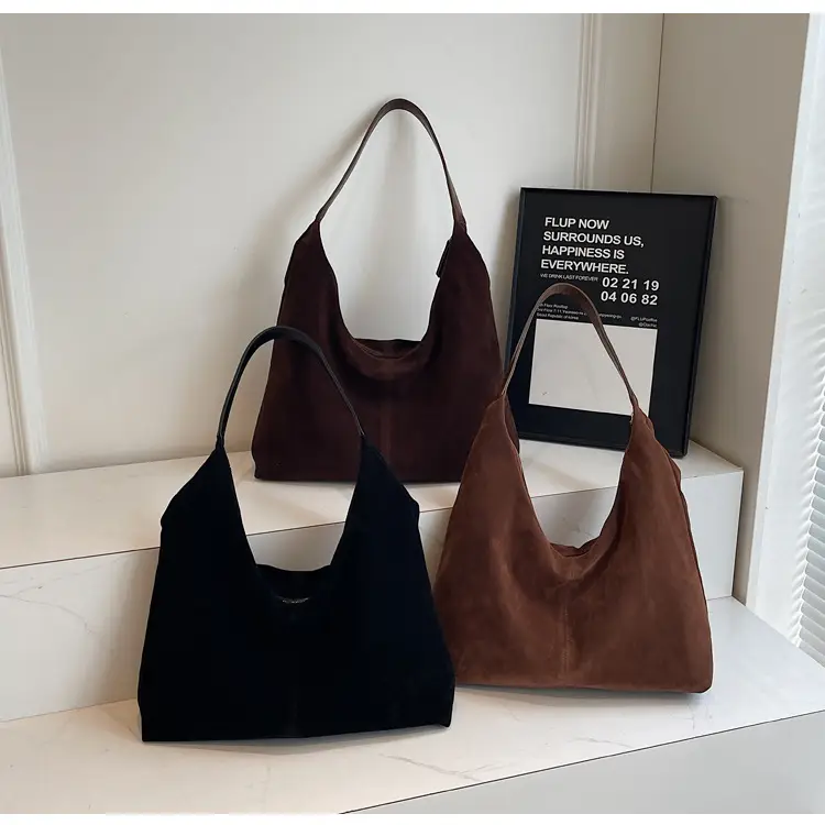 Women's Suede Shoulder Bag Brown Large Capacity — feature 11