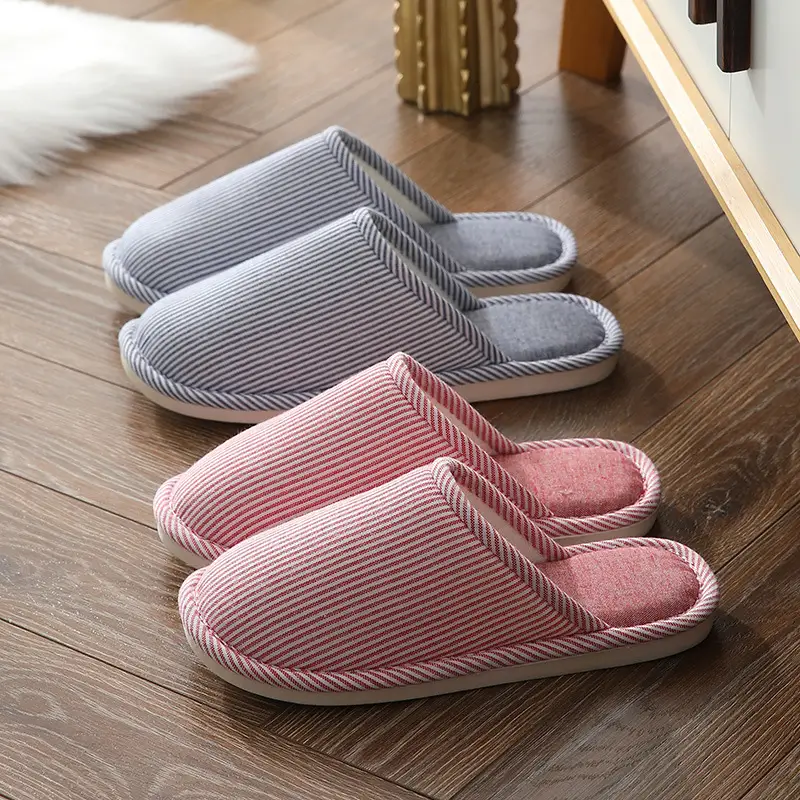 Cotton Slippers for Men, Autumn and Winter, Large Size, Indoor, Couple Use, Home Floor, Non-Slip, Bedroom, Simple, Women's Wooden Floor - Image 6