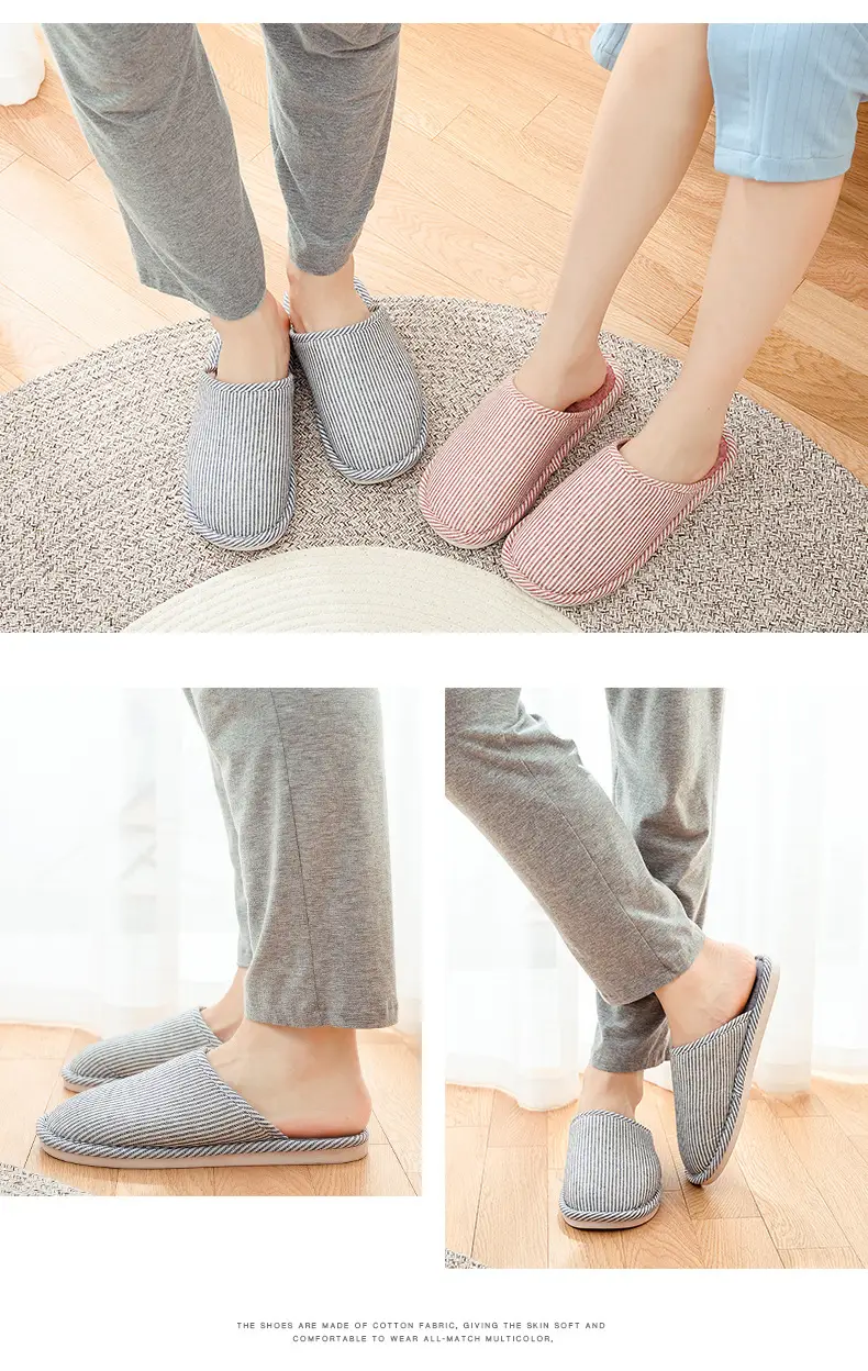 Cotton Slippers for Men, Autumn and Winter, Large Size, Indoor, Couple Use, Home Floor, Non-Slip, Bedroom, Simple, Women's Wooden Floor — feature 16