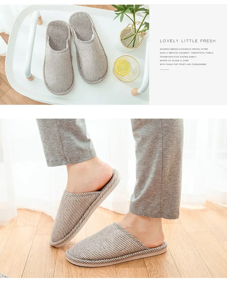 Cotton Slippers for Men, Autumn and Winter, Large Size, Indoor, Couple Use, Home Floor, Non-Slip, Bedroom, Simple, Women's Wooden Floor — feature 18