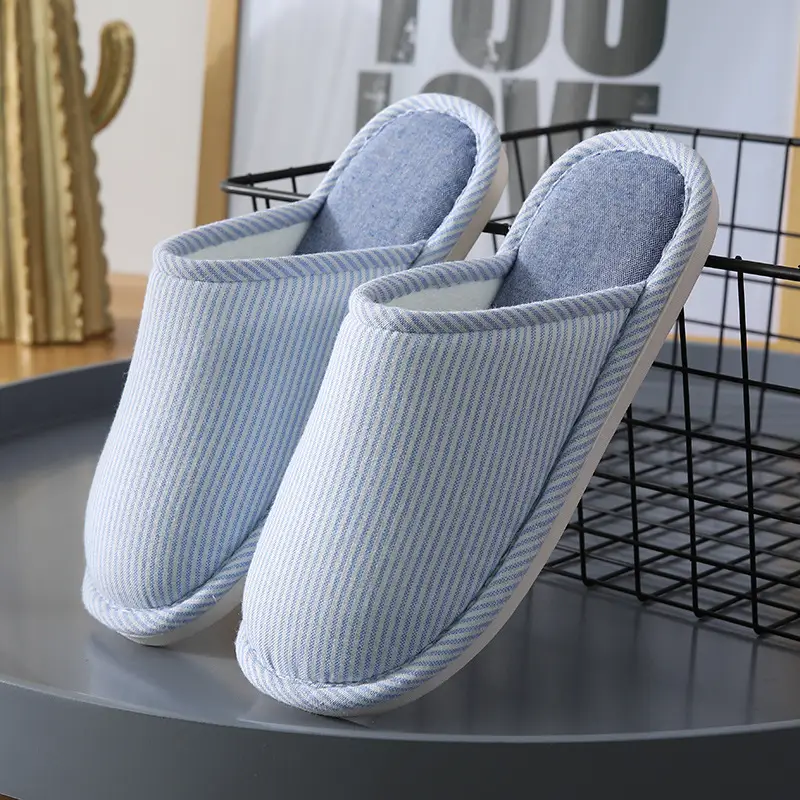 Cotton Slippers for Men, Autumn and Winter, Large Size, Indoor, Couple Use, Home Floor, Non-Slip, Bedroom, Simple, Women's Wooden Floor - Image 3