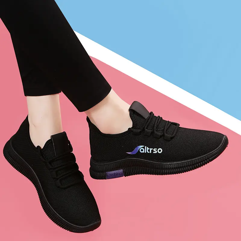 2026 Autumn New Versatile Casual Women's Shoes Running Sneakers All Black Work Shoes for Moms Soft Sole Dance Shoes - Image 4