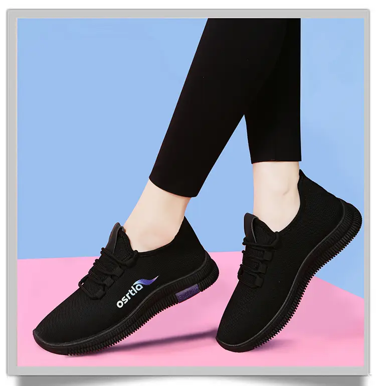 2026 Autumn New Versatile Casual Women's Shoes Running Sneakers All Black Work Shoes for Moms Soft Sole Dance Shoes — feature 12