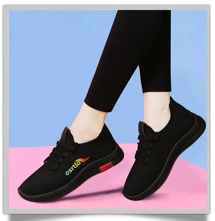 2026 Autumn New Versatile Casual Women's Shoes Running Sneakers All Black Work Shoes for Moms Soft Sole Dance Shoes — feature 9