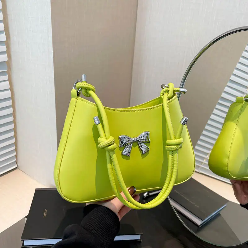Korean-style Bow Underarm Bag Brown 2024 - Image 9
