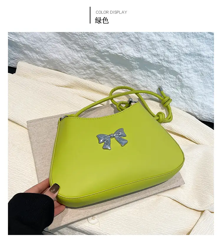 Korean-style Bow Underarm Bag Brown 2024 — feature 18