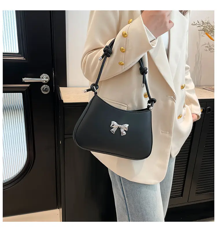 Korean-style Bow Underarm Bag Brown 2024 — feature 20