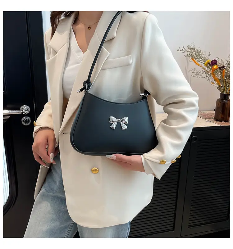 Korean-style Bow Underarm Bag Brown 2024 — feature 24