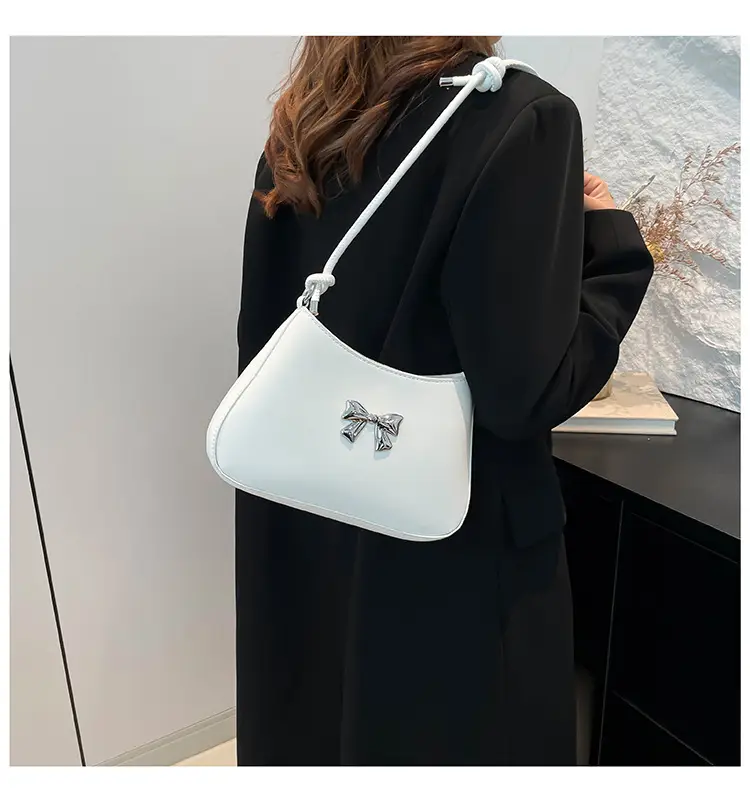 Korean-style Bow Underarm Bag Brown 2024 — feature 40