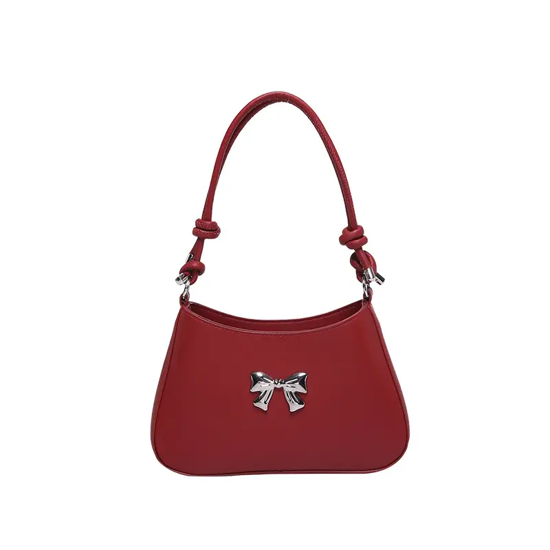 Korean-style Bow Underarm Bag Brown 2024 - Image 5