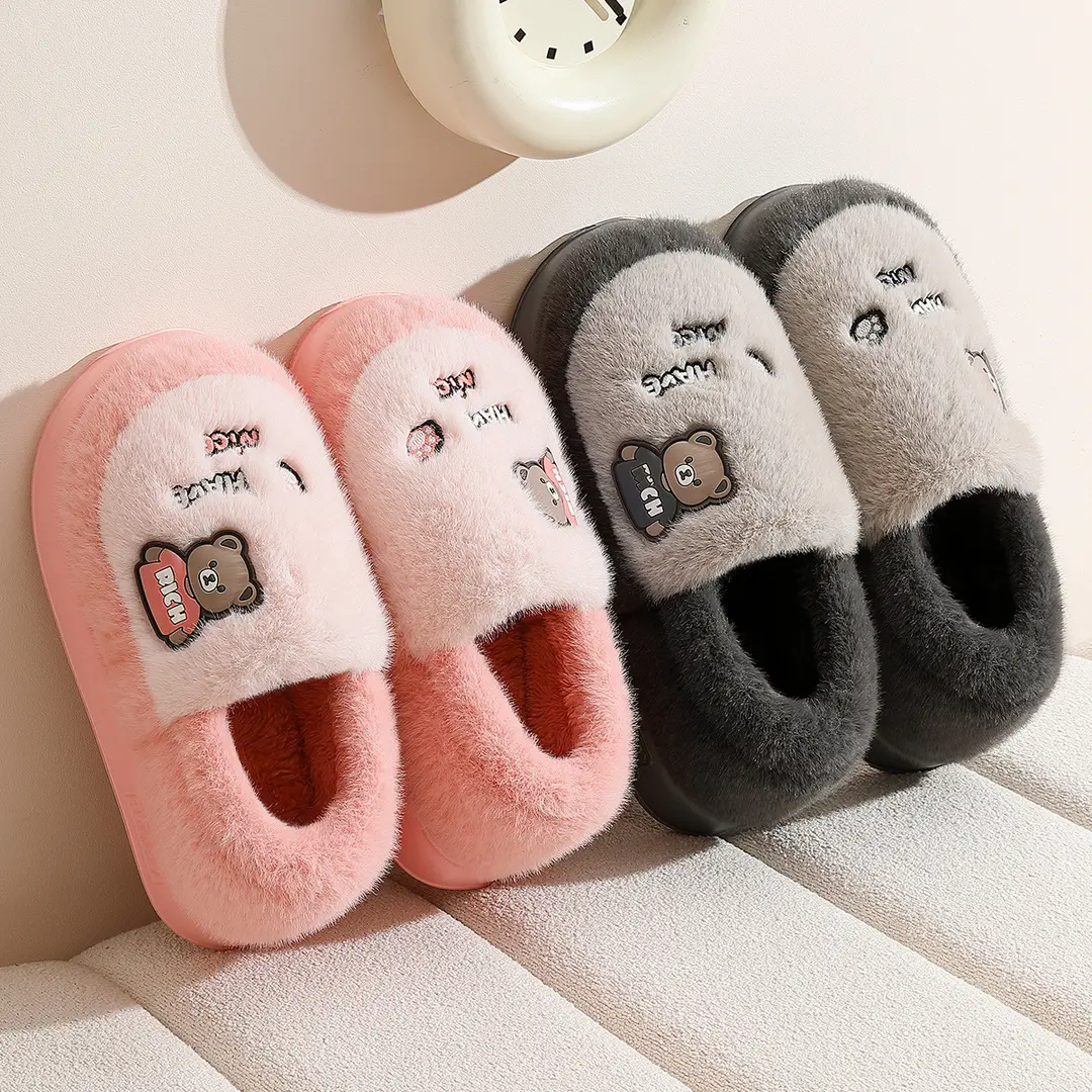 Stomp Feeling Cotton Slippers Men's Thick Bottom Household Winter Indoor Fashionable Warm Household Men's Wool Slippers for Wearing in Winter - Image 6
