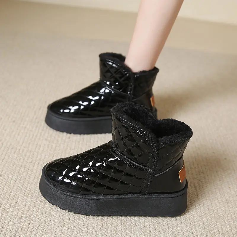 Women's Fleece Lined Snow Boots White Waterproof Non-Slip - Image 5