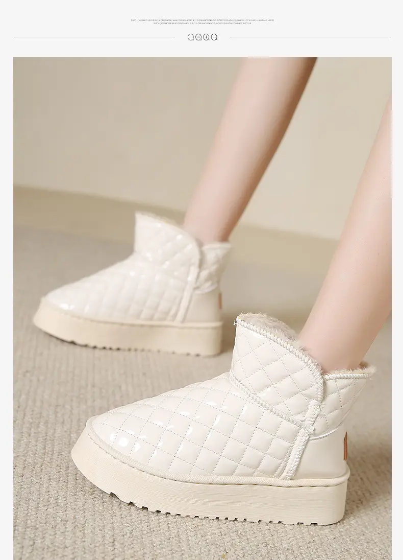 Women's Fleece Lined Snow Boots White Waterproof Non-Slip — feature 22