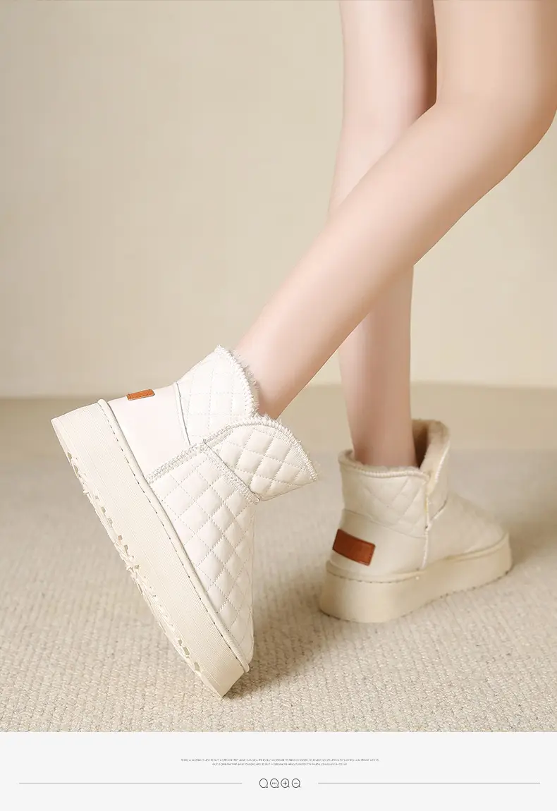 Women's Fleece Lined Snow Boots White Waterproof Non-Slip — feature 24
