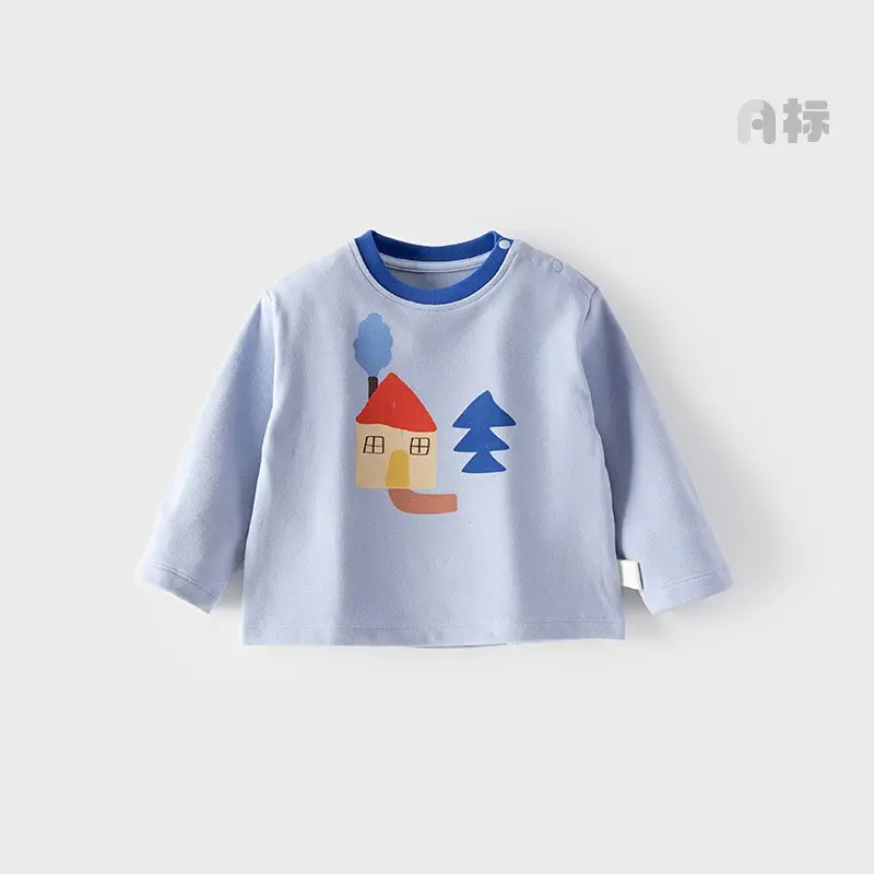 Baby Long Sleeve T-Shirt Cream with Cartoon Print - Image 3