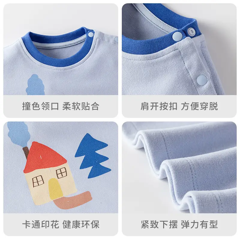 Baby Long Sleeve T-Shirt Cream with Cartoon Print - Image 6