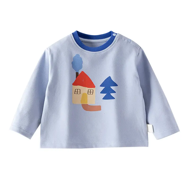 Baby Long Sleeve T-Shirt Cream with Cartoon Print - Image 7