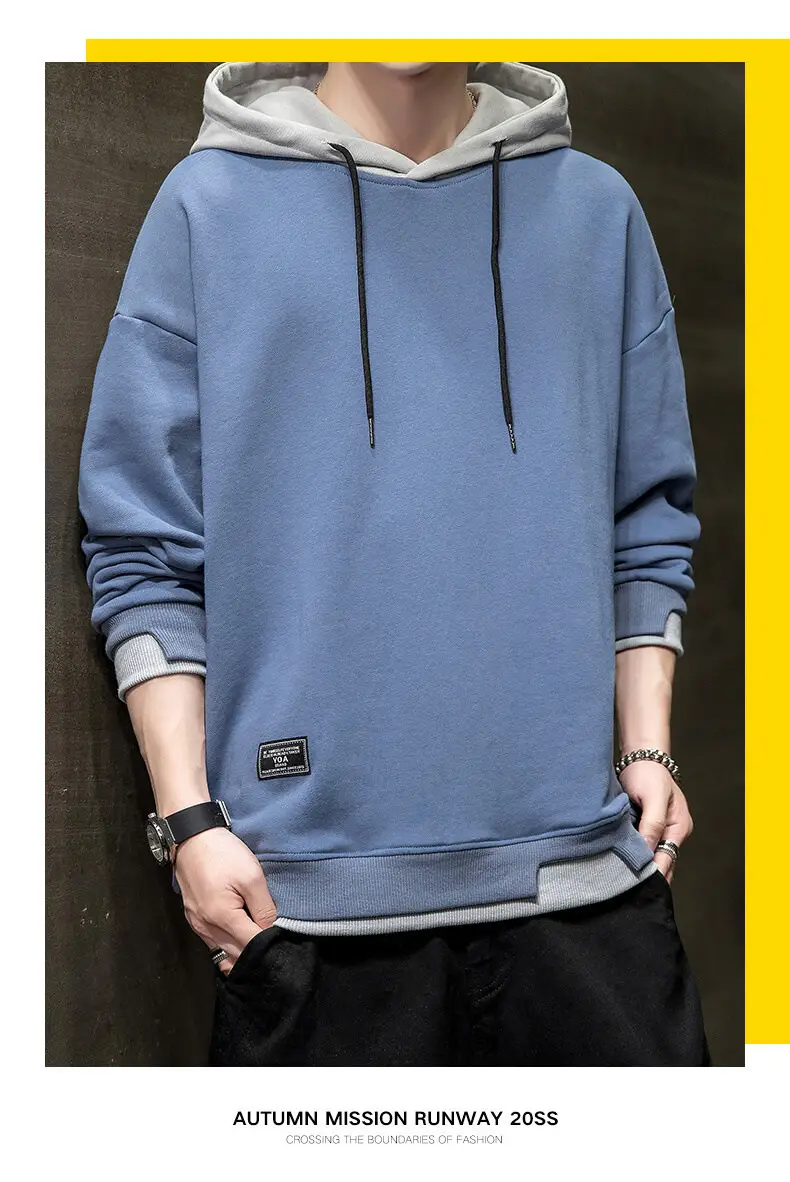 Winter fleece-lined Hooded Sweater Men's Korean Style Youth Casual Slim-fit Pullover Trendy Brand Sweater Men's Top Trendy — feature 14