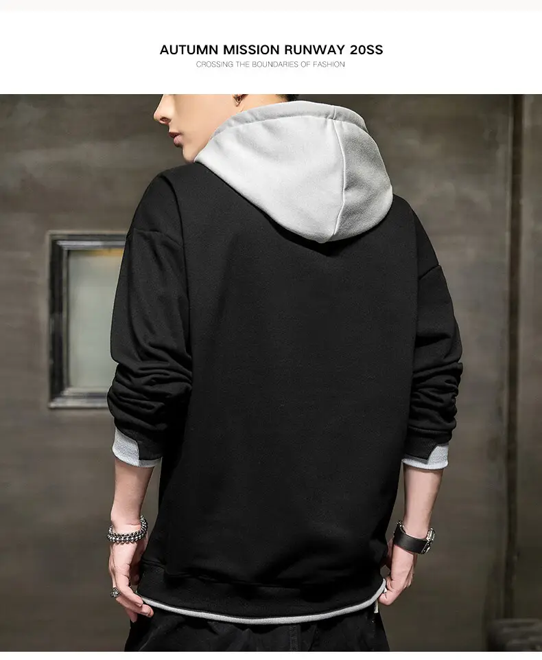 Winter fleece-lined Hooded Sweater Men's Korean Style Youth Casual Slim-fit Pullover Trendy Brand Sweater Men's Top Trendy — feature 16