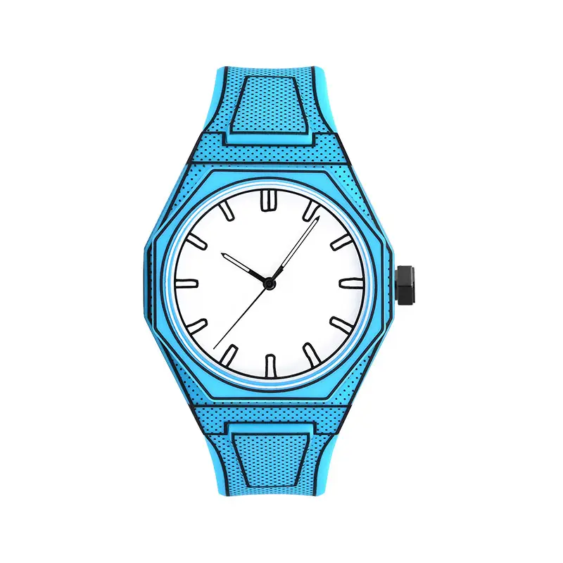 Orange Cartoon Pixel Watch for Men Women