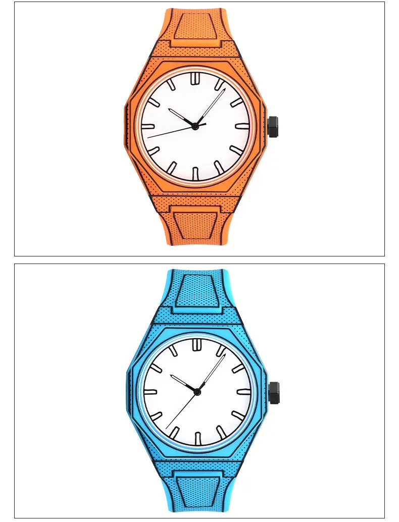 Orange Cartoon Pixel Watch for Men Women — feature 12