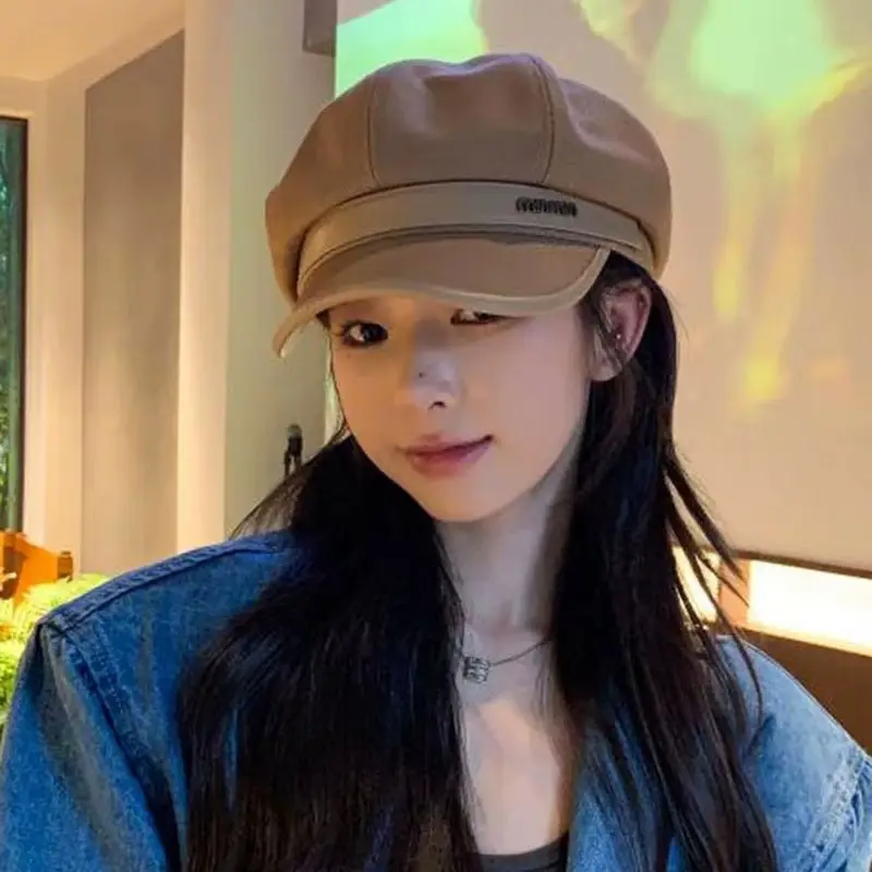 Women Wool Beret Black Octagonal Winter Cap — feature 32