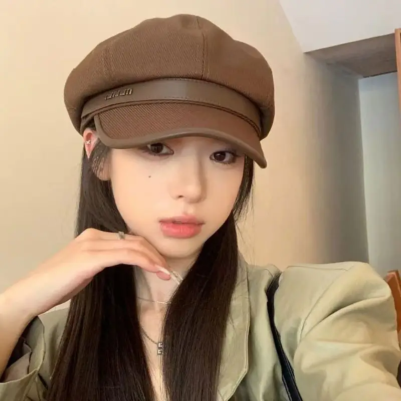 Women Wool Beret Black Octagonal Winter Cap — feature 33