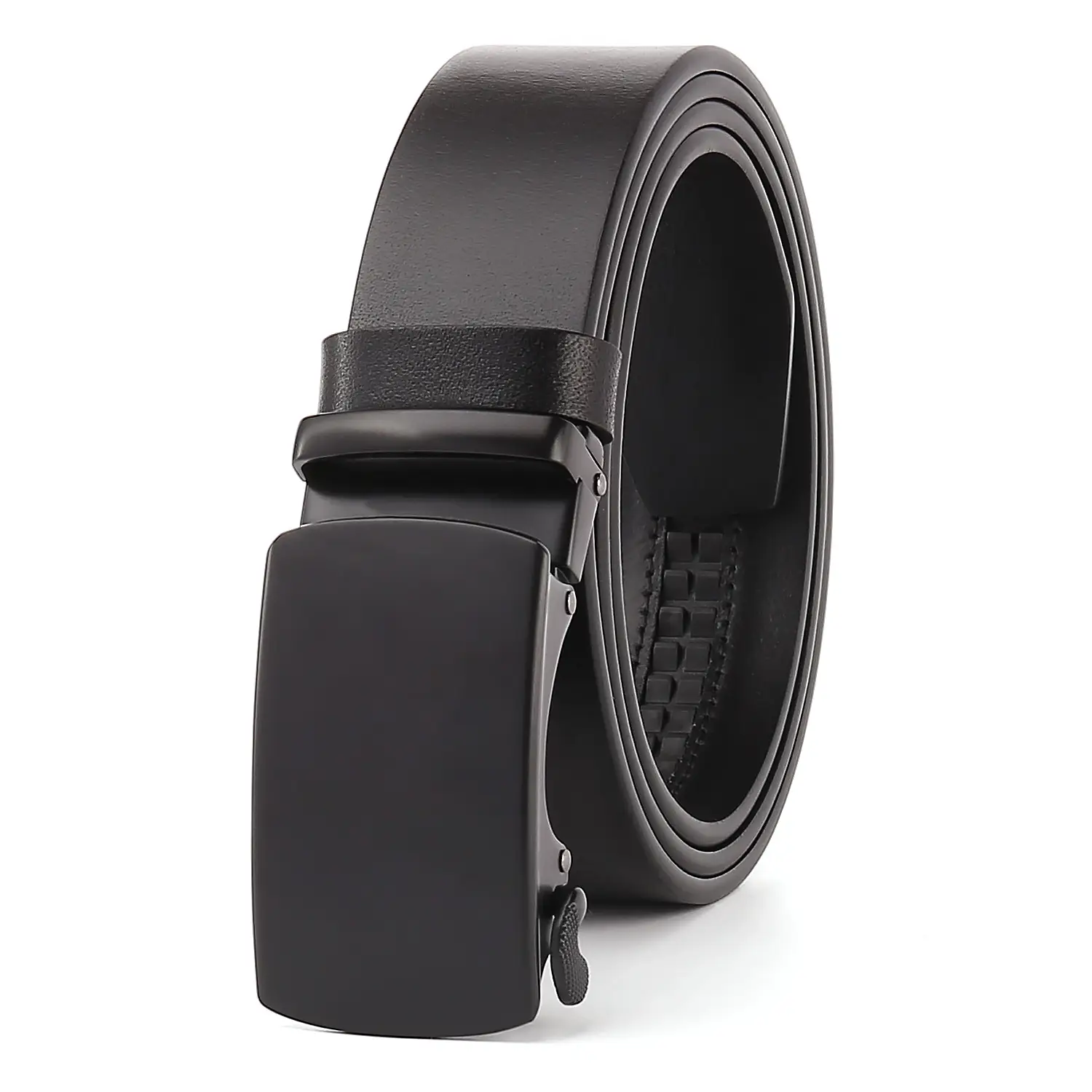 Men's Black Cowhide Belt with Automatic Buckle & Card Slot — feature 2