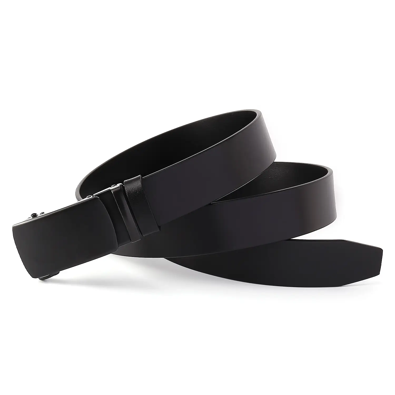 Men's Black Cowhide Belt with Automatic Buckle & Card Slot — feature 6
