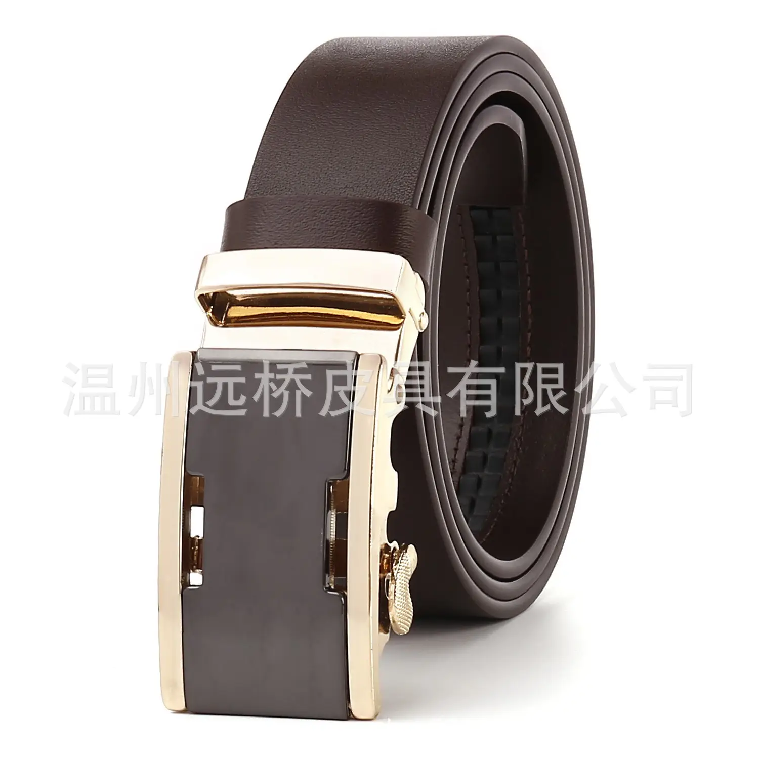 Men's Black Cowhide Belt with Automatic Buckle & Card Slot - Image 12