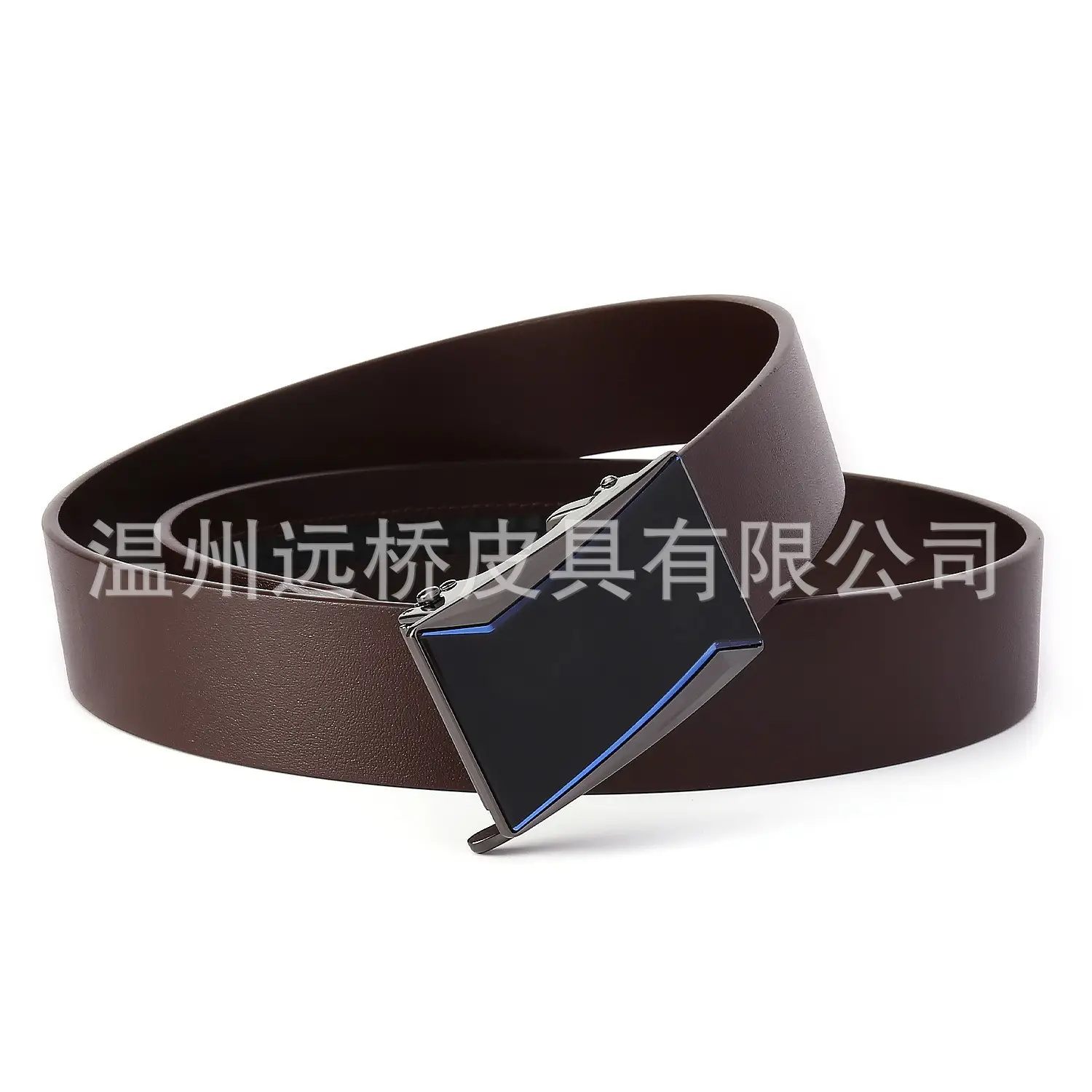 Men's Black Cowhide Belt with Automatic Buckle & Card Slot - Image 14