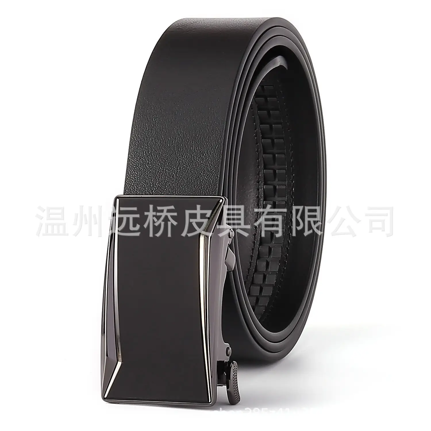 Men's Black Cowhide Belt with Automatic Buckle & Card Slot - Image 17
