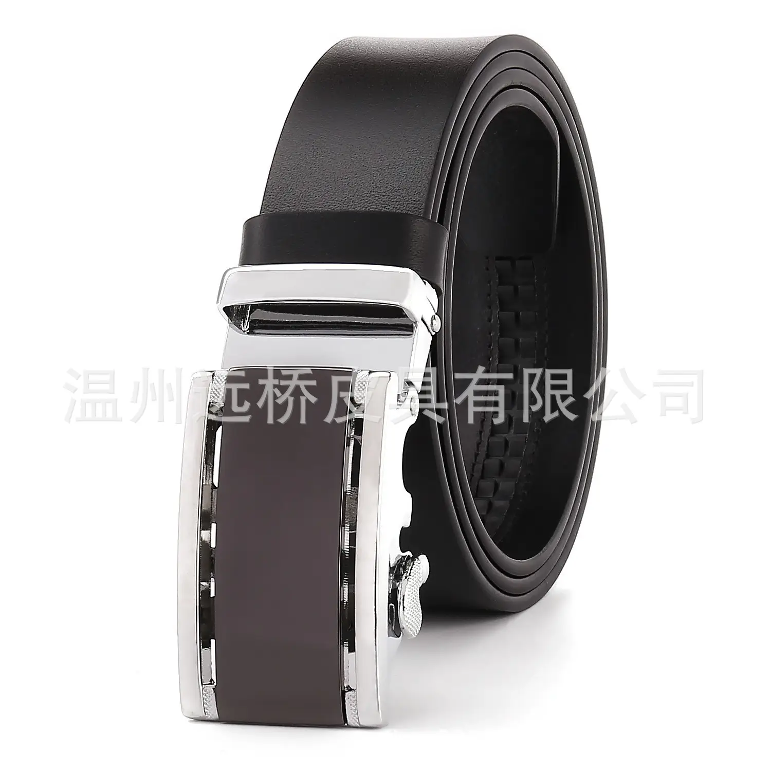 Men's Black Cowhide Belt with Automatic Buckle & Card Slot - Image 19