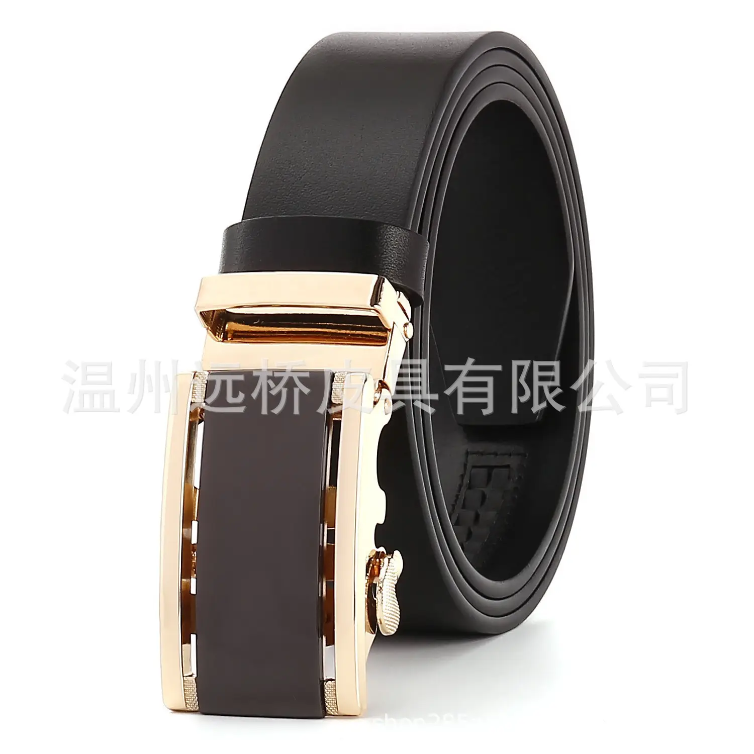 Men's Black Cowhide Belt with Automatic Buckle & Card Slot - Image 21