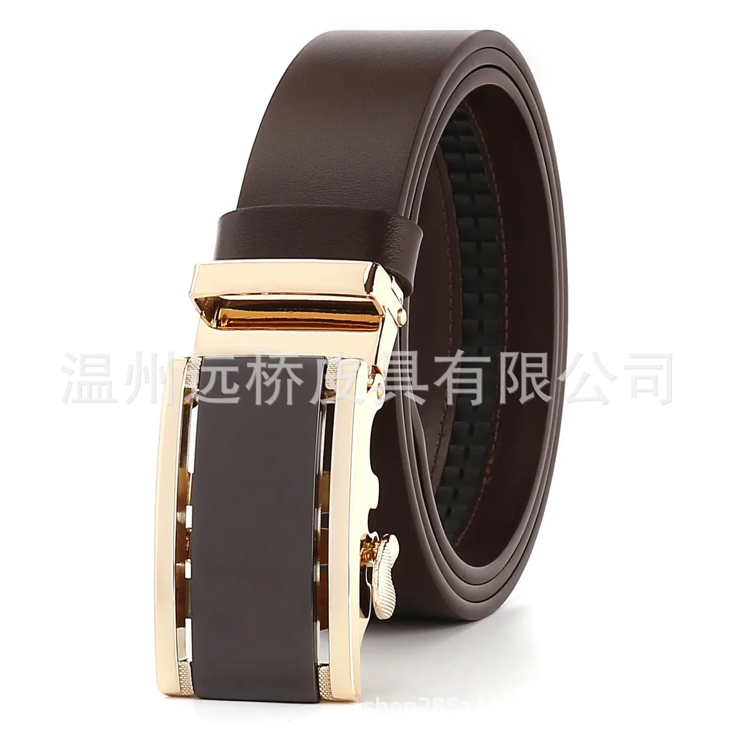 Men's Black Cowhide Belt with Automatic Buckle & Card Slot - Image 22