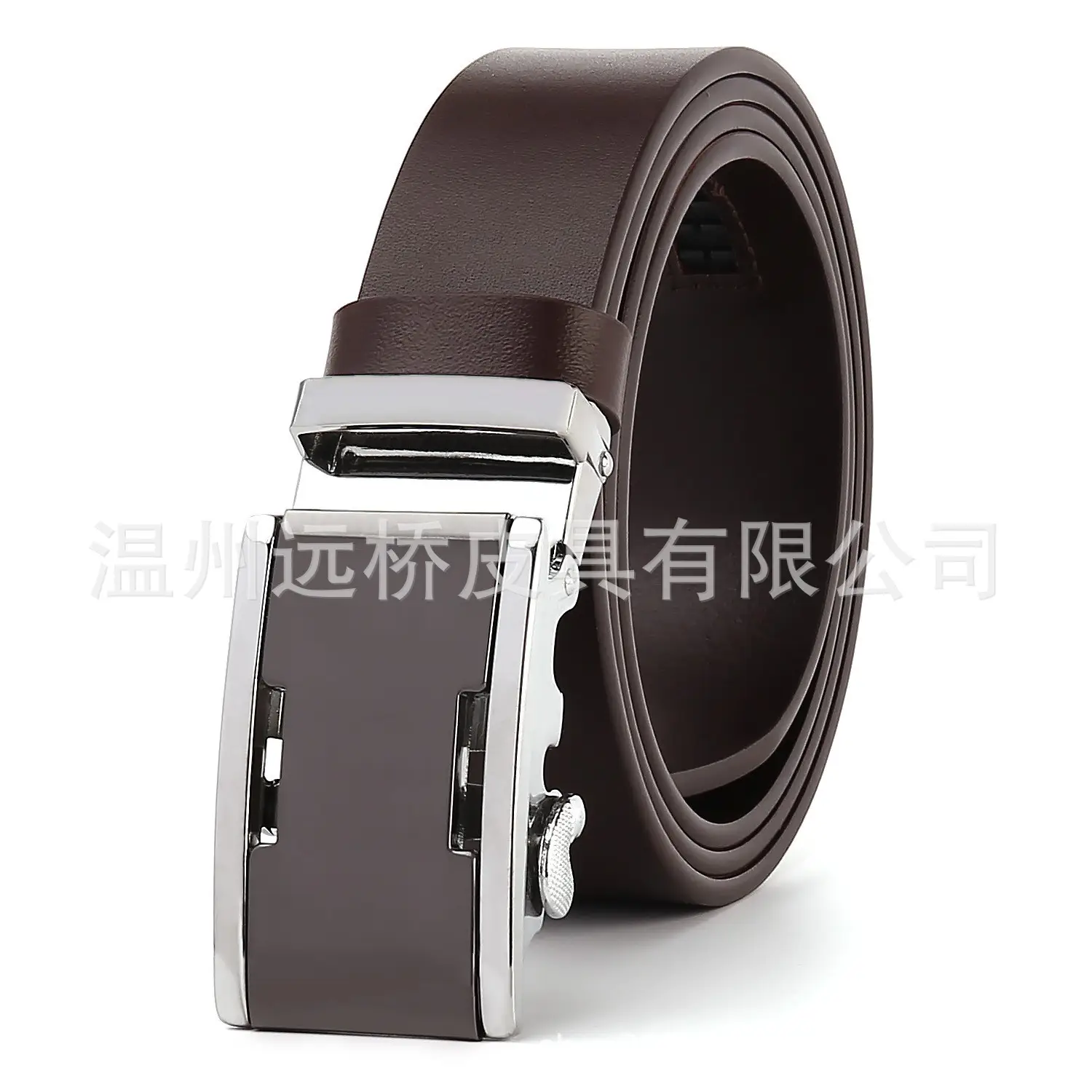 Men's Black Cowhide Belt with Automatic Buckle & Card Slot - Image 4