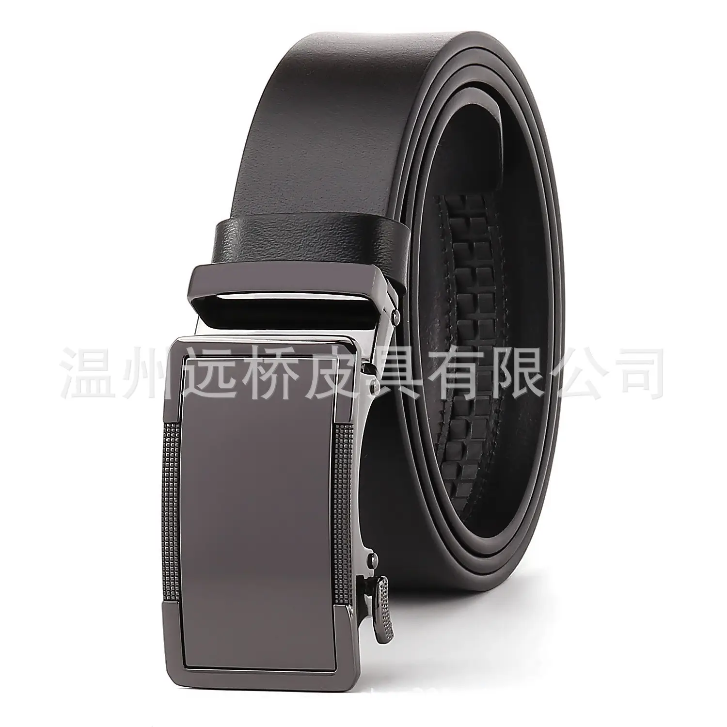 Men's Black Cowhide Belt with Automatic Buckle & Card Slot - Image 7