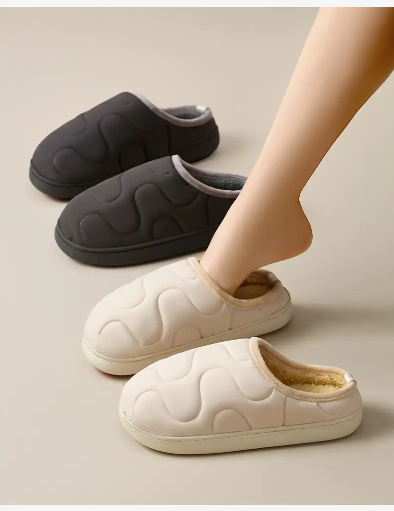 Women's Pink Fleece Lined Slip-On Winter Slippers — feature 11