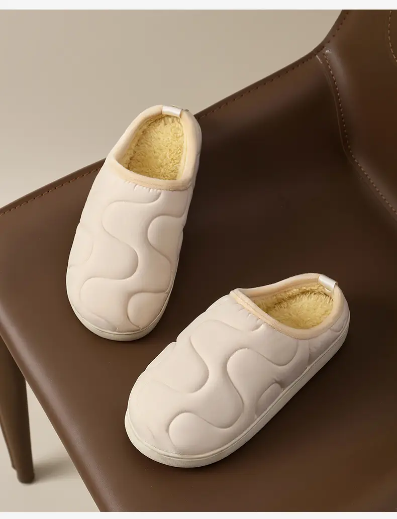 Women's Pink Fleece Lined Slip-On Winter Slippers — feature 12