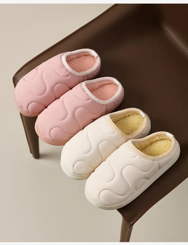 Women's Pink Fleece Lined Slip-On Winter Slippers — feature 13