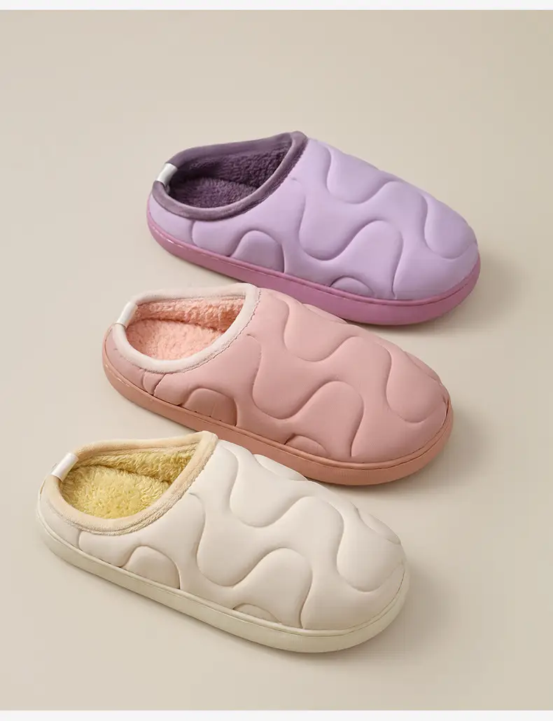 Women's Pink Fleece Lined Slip-On Winter Slippers — feature 15