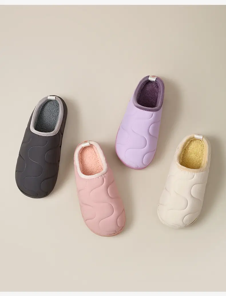 Women's Pink Fleece Lined Slip-On Winter Slippers — feature 17